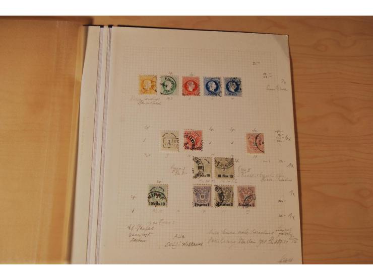 1850/64, gestempelte Partie, viel erste Ausgabe, dabei Einheiten, Briefstücke, volle und klare Stempel, dazu etwas Post Levan