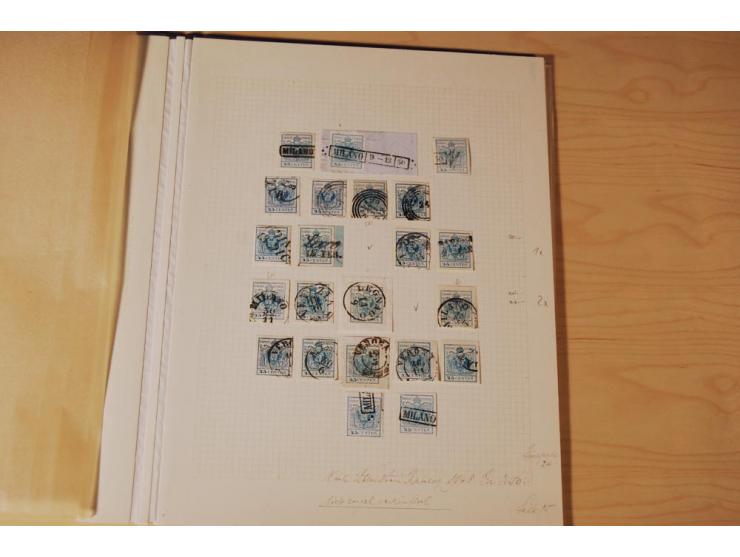 1850/64, gestempelte Partie, viel erste Ausgabe, dabei Einheiten, Briefstücke, volle und klare Stempel, dazu etwas Post Levan