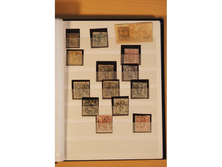 1858/1918, gestempelte Zusammenstellung mit besseren Werten, unterschiedliche Erhaltung
