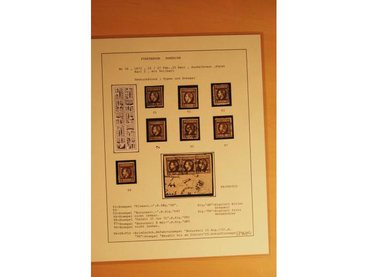 1866/72, ungebrauchte und gestempelte Rekonstruktion der Umdruckblocks Mi.-Nr. 14-34, in den Hauptnummern kpl., also 21 Rekon