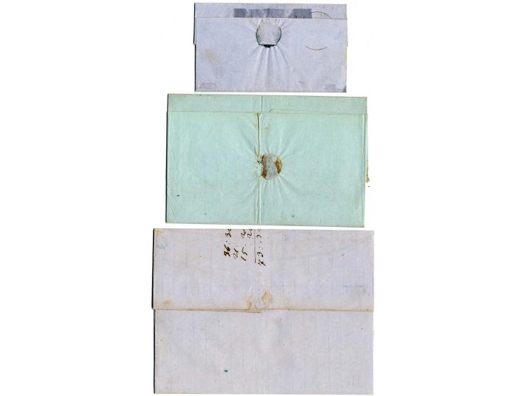 1854/62, 8 markenlose datierte Briefe mit kyrillischen Orts- oder Franco-Stempeln