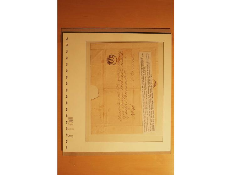 1857/64 (ca.), 23 markenlose Briefe und ein Briefteil mit besseren Stempeln, dabei rote und blaue, R-Briefe etc.