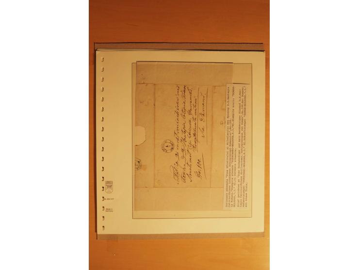 1857/64 (ca.), 23 markenlose Briefe und ein Briefteil mit besseren Stempeln, dabei rote und blaue, R-Briefe etc.