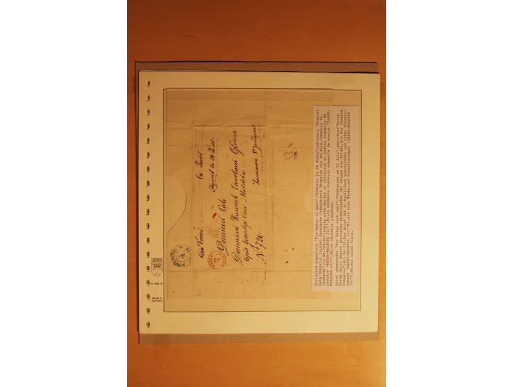 1857/64 (ca.), 23 markenlose Briefe und ein Briefteil mit besseren Stempeln, dabei rote und blaue, R-Briefe etc.