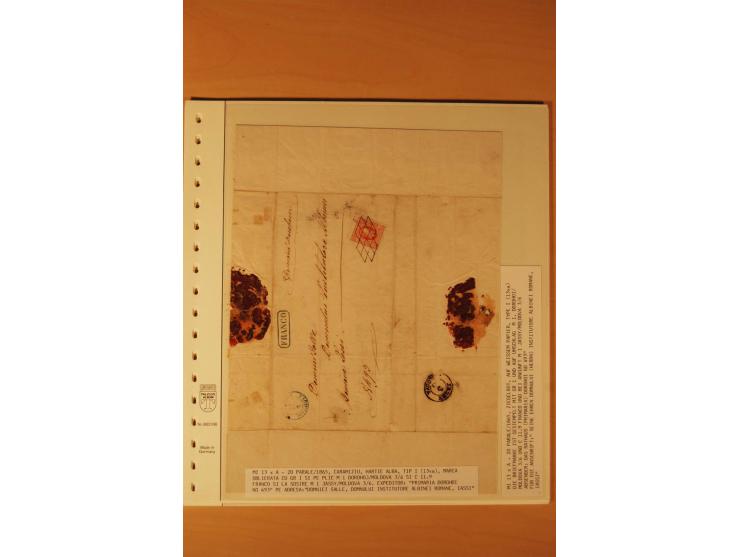 1865, Cuza 20 Par., 10 Briefe in unterschiedlicher Erhaltung, dabei Brief mit 2 Marken, ex Seybold, Syracuse
 