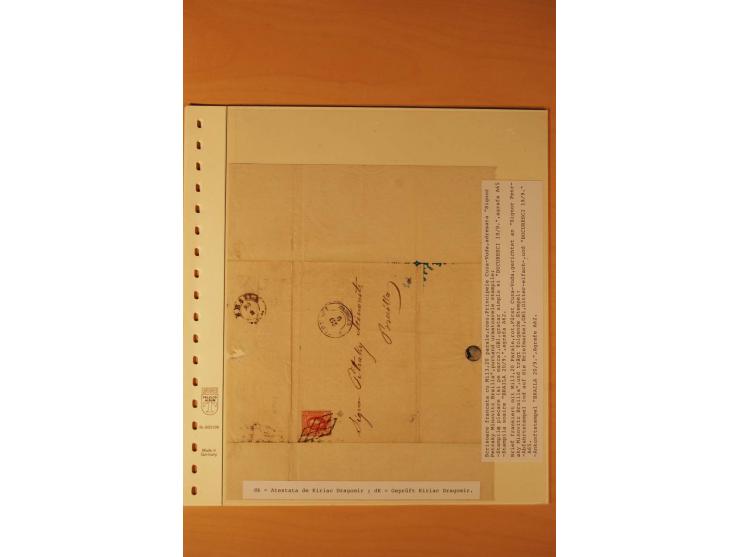 1865, Cuza 20 Par., 10 Briefe in unterschiedlicher Erhaltung, dabei Brief mit 2 Marken, ex Seybold, Syracuse
 