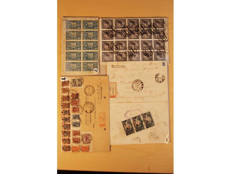 1908/1931, 28 Briefe und Karten, dabei R-Briefe, Massenfrankaturen, Tauschkontrollmarken und bessere Frankaturen, dazu u.a. e
