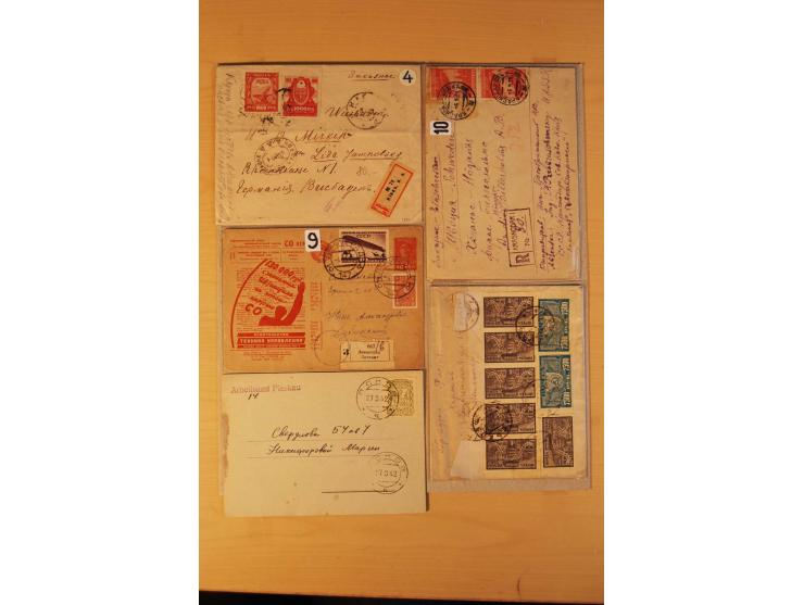 1908/1931, 28 Briefe und Karten, dabei R-Briefe, Massenfrankaturen, Tauschkontrollmarken und bessere Frankaturen, dazu u.a. e