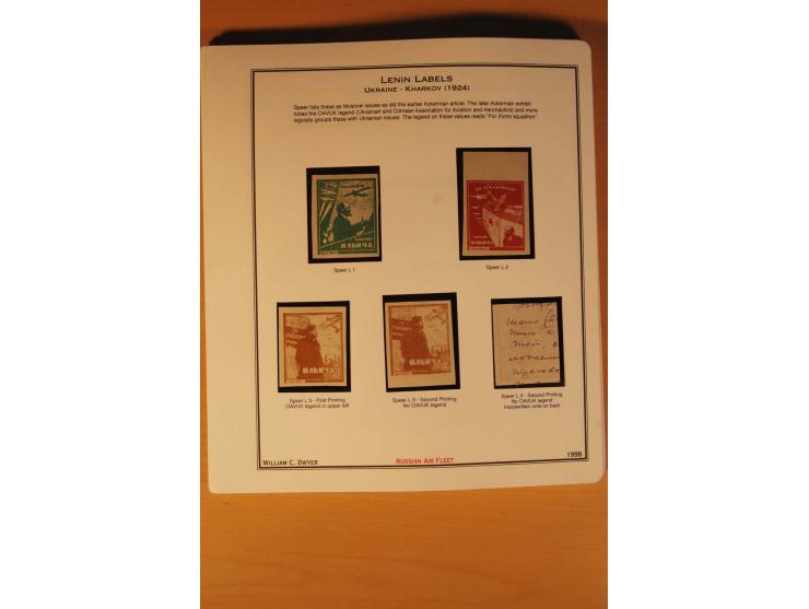 FLUGPOSTVIGNETTEN: 1925/33 (ca.), enorm umfangreiche Sammlung von ca. 400 Flugpost-Vignetten, über 20 Luftpostlotterie-Losen,