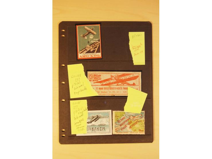 FLUGPOSTVIGNETTEN: 1925/33 (ca.), enorm umfangreiche Sammlung von ca. 400 Flugpost-Vignetten, über 20 Luftpostlotterie-Losen,