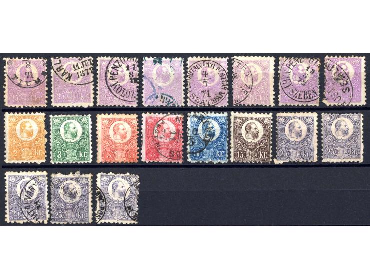 1871, ungebrauchte und gestempelte Partie mit u.a. Mi.-Nr. 1 (4), 2 (3 ungebraucht), 3 (10, davon 8 ungebraucht), 4 (7, davon