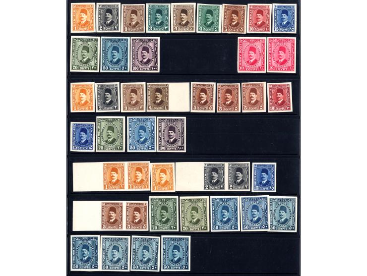 1927/52 (ca.), Partie von 245 ungezähnten Probedrucken auf Kartonpapier mit rückseitigem Aufdruck "cancelled", viele verschie