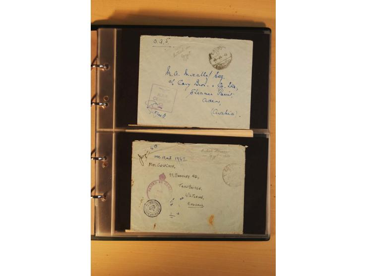 1939/45, Partie von 40 Briefen, dabei verschiedene Zensuren, frankierte und unfrankierte Feldpost von britischen, indischen, 