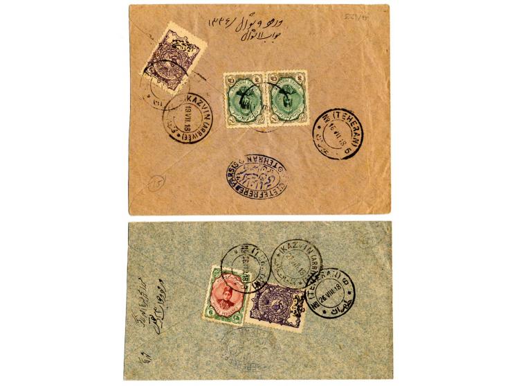 1818/19, 3 Briefe mit britischer und 1 Brief mit persischer Zensur, davon 2 Briefe mit zusätzlichen Spendenmarken
