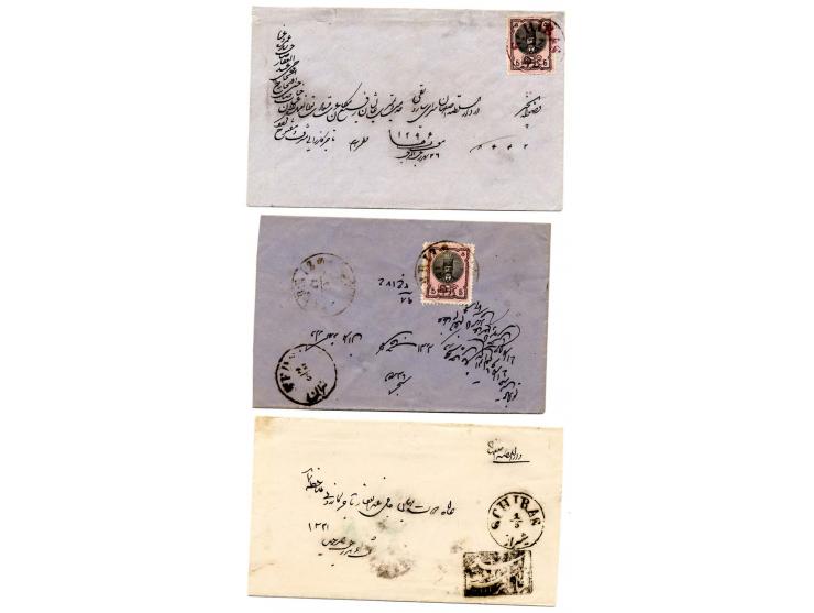 1876/1923, 15 Briefe und Ganzsachenumschläge sowie 5 Barnamehs; nur bessere Frankaturen und Stempel
