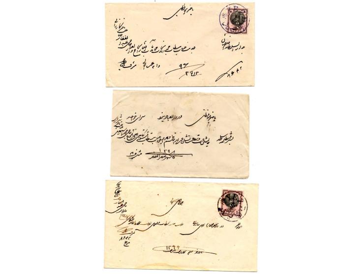 1876/1923, 15 Briefe und Ganzsachenumschläge sowie 5 Barnamehs; nur bessere Frankaturen und Stempel