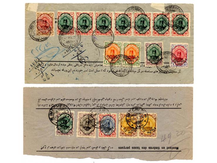1876/1923, 15 Briefe und Ganzsachenumschläge sowie 5 Barnamehs; nur bessere Frankaturen und Stempel