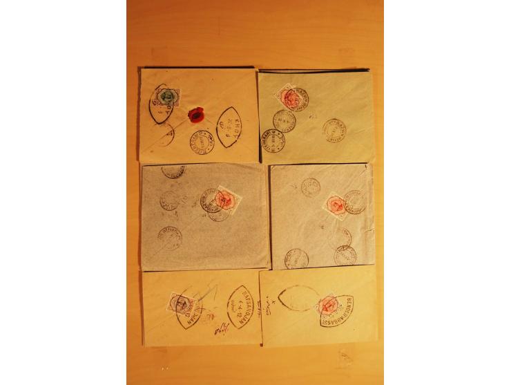 1911/24, 56 Briefe, dabei Stempel kleiner Orte, Zensur und Kontrollstempel etc.