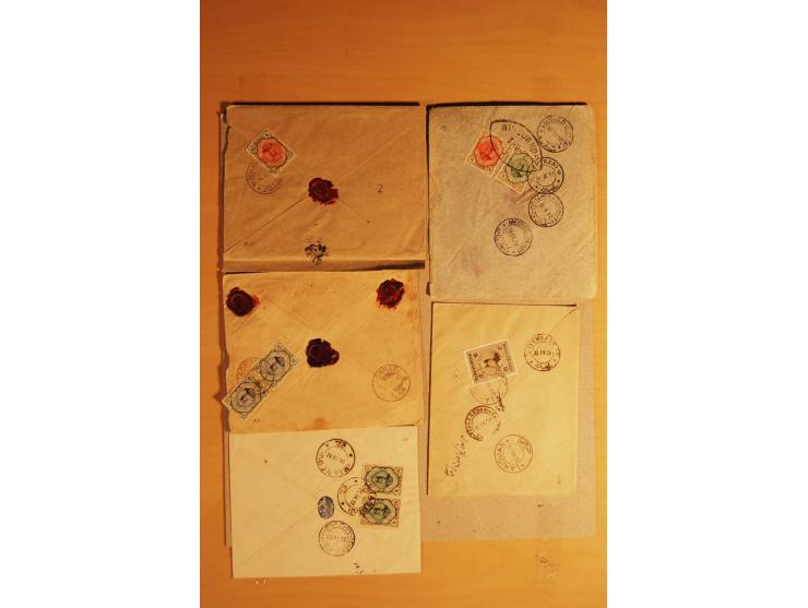 1911/24, 56 Briefe, dabei Stempel kleiner Orte, Zensur und Kontrollstempel etc.