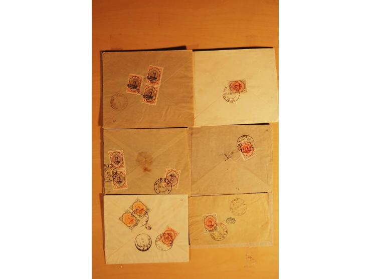 1911/24, 56 Briefe, dabei Stempel kleiner Orte, Zensur und Kontrollstempel etc.