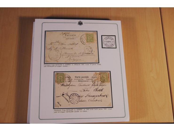 1873/1917 (ca.), aufgezogene Sammlung von rd. 250 Briefen, Briefkarten, Karten, Ganzsachen und Ansichtskarten, dabei Telegram