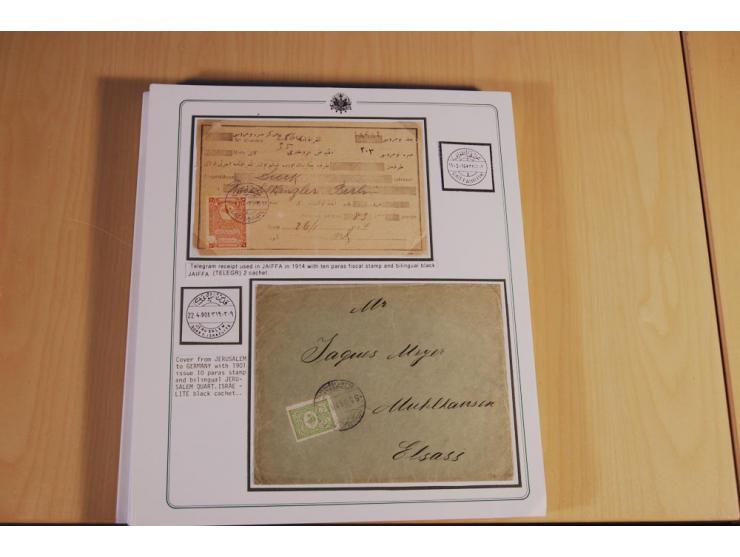 1873/1917 (ca.), aufgezogene Sammlung von rd. 250 Briefen, Briefkarten, Karten, Ganzsachen und Ansichtskarten, dabei Telegram