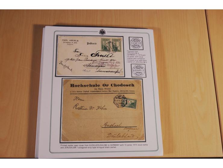 1873/1917 (ca.), aufgezogene Sammlung von rd. 250 Briefen, Briefkarten, Karten, Ganzsachen und Ansichtskarten, dabei Telegram