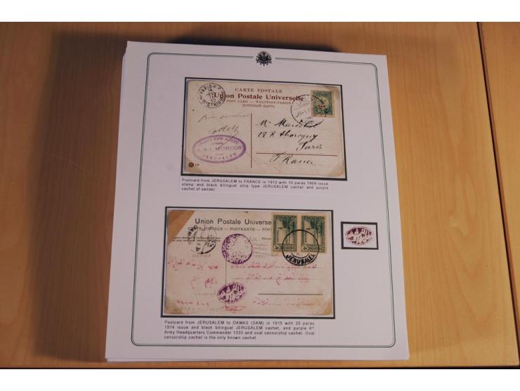 1873/1917 (ca.), aufgezogene Sammlung von rd. 250 Briefen, Briefkarten, Karten, Ganzsachen und Ansichtskarten, dabei Telegram