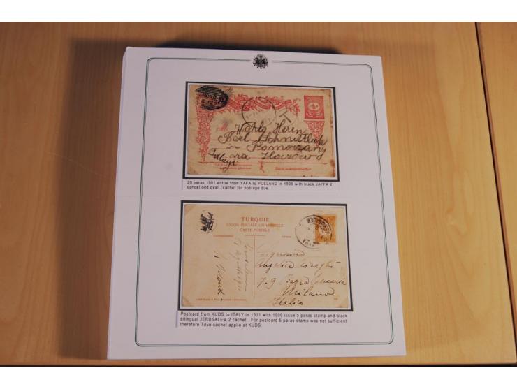 1873/1917 (ca.), aufgezogene Sammlung von rd. 250 Briefen, Briefkarten, Karten, Ganzsachen und Ansichtskarten, dabei Telegram