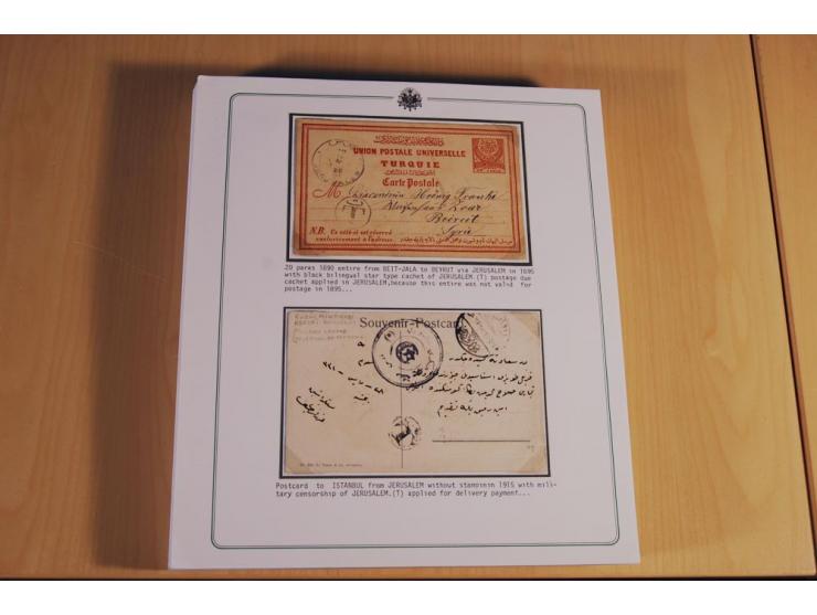 1873/1917 (ca.), aufgezogene Sammlung von rd. 250 Briefen, Briefkarten, Karten, Ganzsachen und Ansichtskarten, dabei Telegram