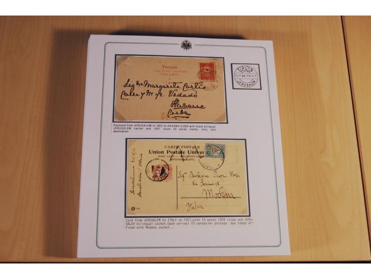 1873/1917 (ca.), aufgezogene Sammlung von rd. 250 Briefen, Briefkarten, Karten, Ganzsachen und Ansichtskarten, dabei Telegram