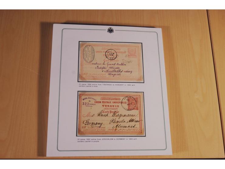 1873/1917 (ca.), aufgezogene Sammlung von rd. 250 Briefen, Briefkarten, Karten, Ganzsachen und Ansichtskarten, dabei Telegram