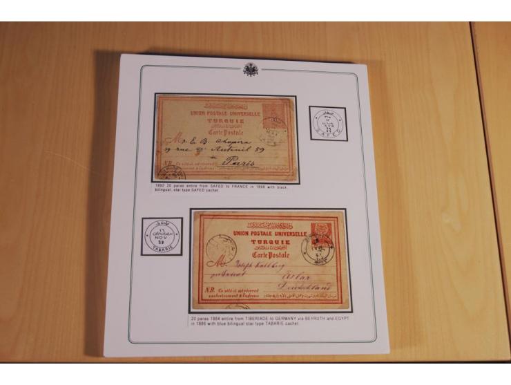 1873/1917 (ca.), aufgezogene Sammlung von rd. 250 Briefen, Briefkarten, Karten, Ganzsachen und Ansichtskarten, dabei Telegram