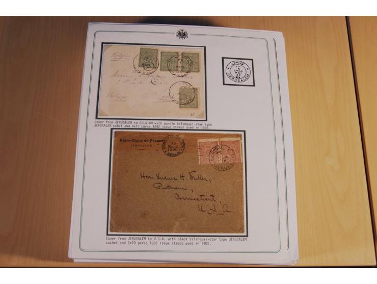 1873/1917 (ca.), aufgezogene Sammlung von rd. 250 Briefen, Briefkarten, Karten, Ganzsachen und Ansichtskarten, dabei Telegram