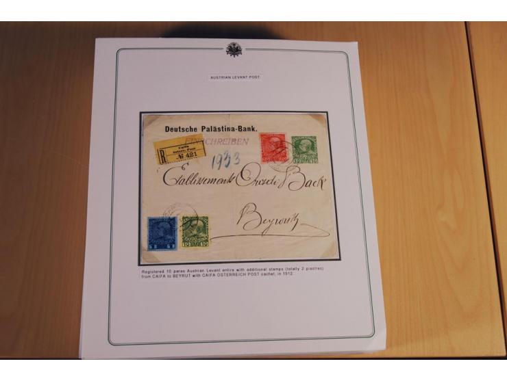 1873/1917 (ca.), aufgezogene Sammlung von rd. 250 Briefen, Briefkarten, Karten, Ganzsachen und Ansichtskarten, dabei Telegram