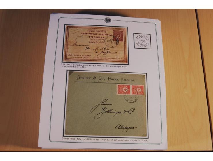 1873/1917 (ca.), aufgezogene Sammlung von rd. 250 Briefen, Briefkarten, Karten, Ganzsachen und Ansichtskarten, dabei Telegram