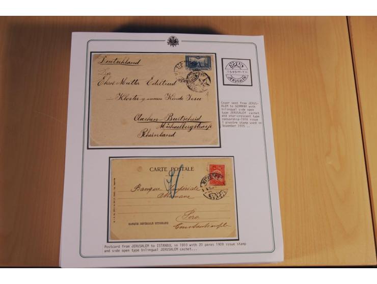 1873/1917 (ca.), aufgezogene Sammlung von rd. 250 Briefen, Briefkarten, Karten, Ganzsachen und Ansichtskarten, dabei Telegram