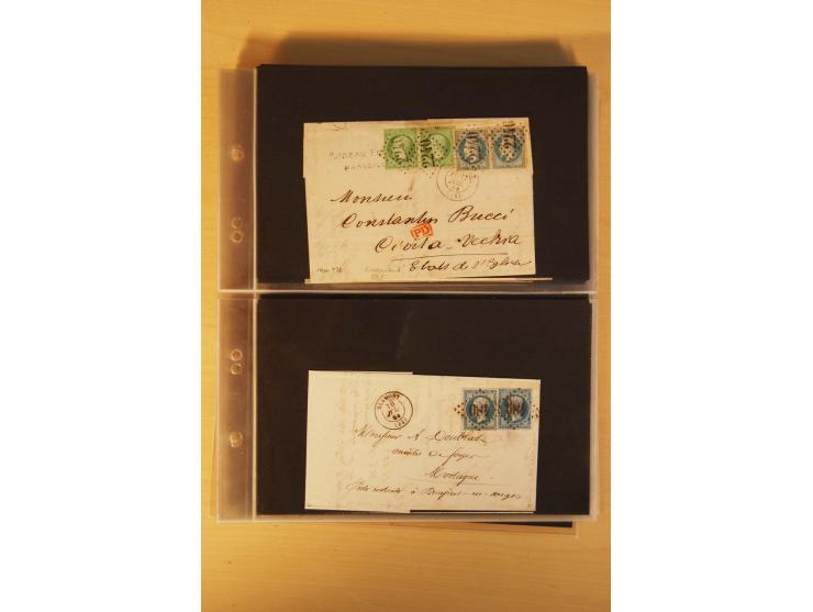  1855/1880, interessante Partie mit über 100 Briefen und Karten, dabei ein guter Teil Altitalien (Kirchenstaat, Parma und Tos