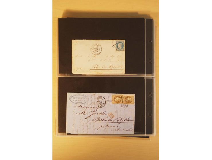  1855/1880, interessante Partie mit über 100 Briefen und Karten, dabei ein guter Teil Altitalien (Kirchenstaat, Parma und Tos
