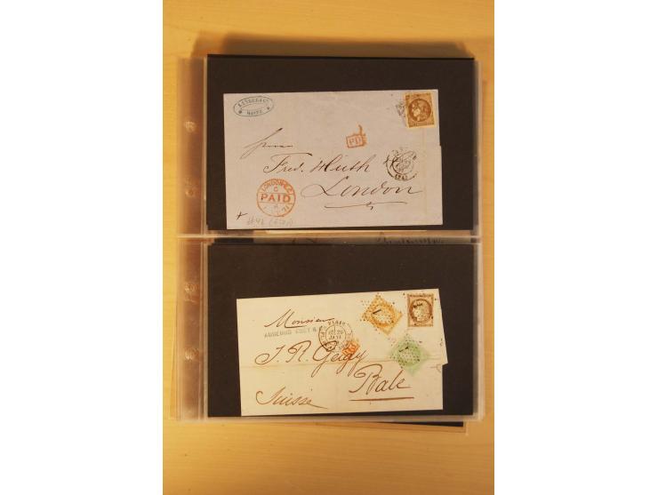  1855/1880, interessante Partie mit über 100 Briefen und Karten, dabei ein guter Teil Altitalien (Kirchenstaat, Parma und Tos