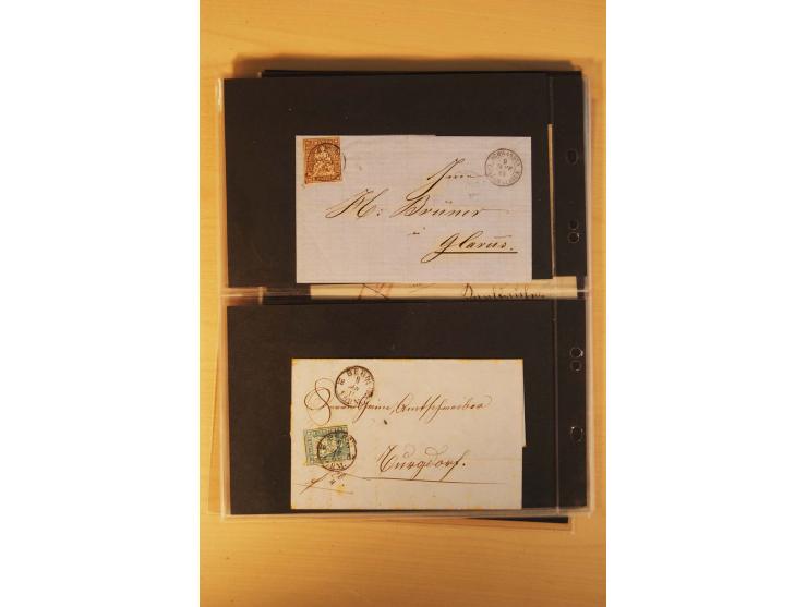  1855/1880, interessante Partie mit über 100 Briefen und Karten, dabei ein guter Teil Altitalien (Kirchenstaat, Parma und Tos
