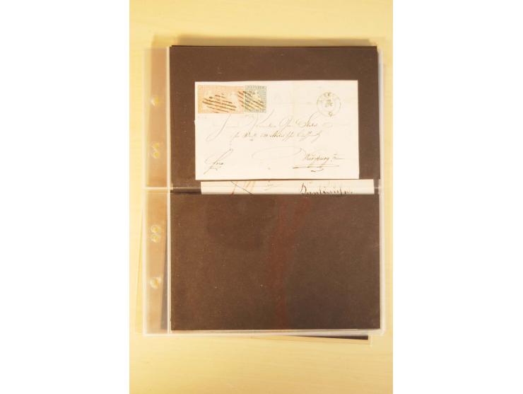  1855/1880, interessante Partie mit über 100 Briefen und Karten, dabei ein guter Teil Altitalien (Kirchenstaat, Parma und Tos