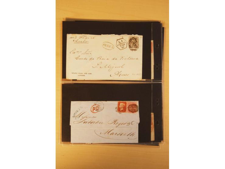  1855/1880, interessante Partie mit über 100 Briefen und Karten, dabei ein guter Teil Altitalien (Kirchenstaat, Parma und Tos