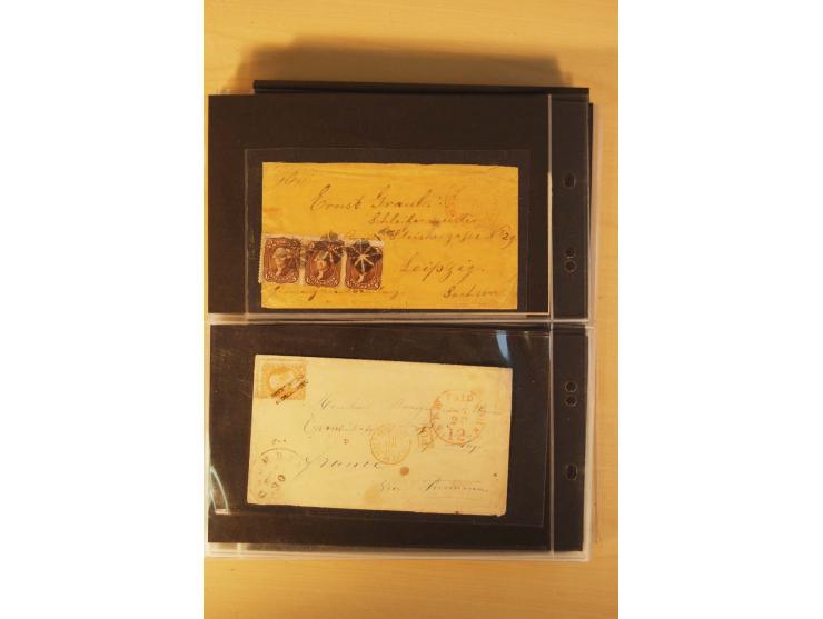 1855/1880, interessante Partie mit über 100 Briefen und Karten, dabei ein guter Teil Altitalien (Kirchenstaat, Parma und Tos