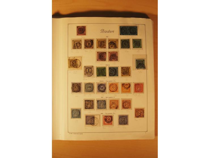 1849/1920, vorwiegend gestempelte umfangreiche Sammlung von Baden bis Württemberg, bis auf wenige Werte kpl., dabei zahlreich