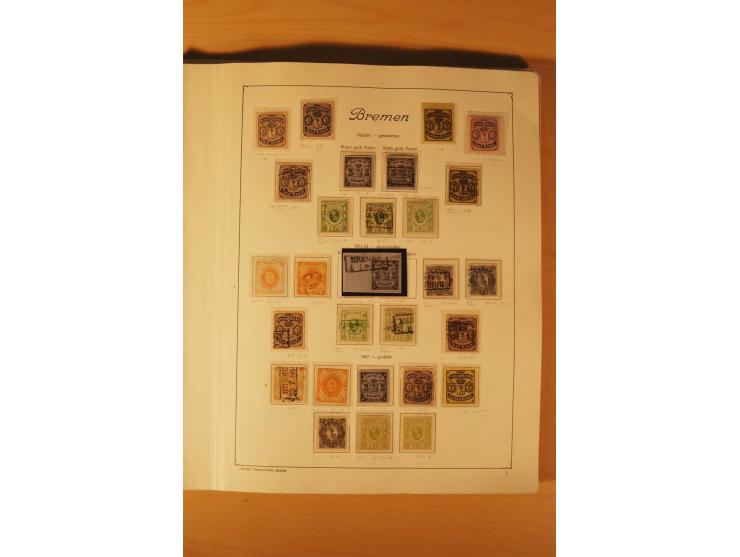 1849/1920, vorwiegend gestempelte umfangreiche Sammlung von Baden bis Württemberg, bis auf wenige Werte kpl., dabei zahlreich