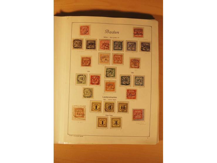 1849/1920, vorwiegend gestempelte umfangreiche Sammlung von Baden bis Württemberg, bis auf wenige Werte kpl., dabei zahlreich