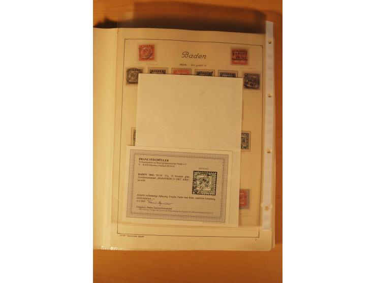 1849/1920, vorwiegend gestempelte umfangreiche Sammlung von Baden bis Württemberg, bis auf wenige Werte kpl., dabei zahlreich