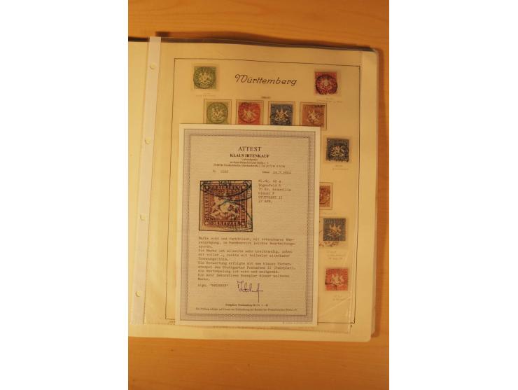 1849/1920, vorwiegend gestempelte umfangreiche Sammlung von Baden bis Württemberg, bis auf wenige Werte kpl., dabei zahlreich