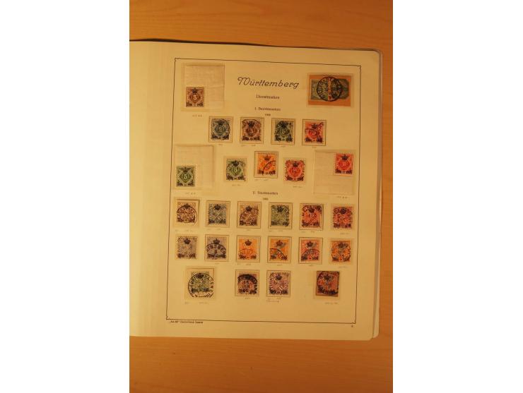 1849/1920, vorwiegend gestempelte umfangreiche Sammlung von Baden bis Württemberg, bis auf wenige Werte kpl., dabei zahlreich